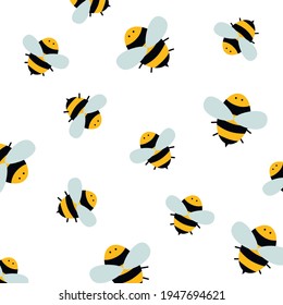 A pattern with bees of different size
