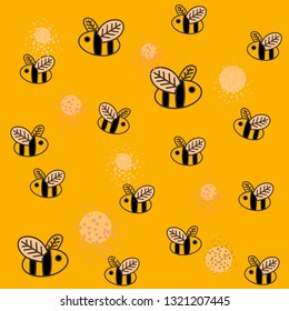 pattern with bees vector graphics