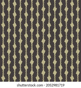 Pattern in beige and black, with broken and serrated stripes. Textile design.