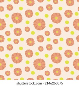 Pattern beige and pink flowers for wrapping paper, textiles, factories. Vector.