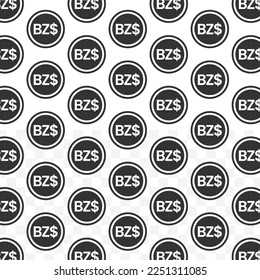 Pattern of Belize Dollar coin in white background with mini doodle (icons). Vector Illustration