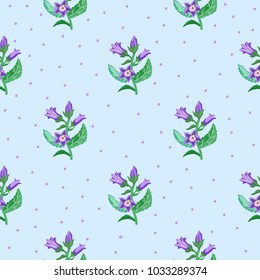 Pattern with bells. For fabric, textiles, paper, Wallpaper. Seamless pattern on light background.