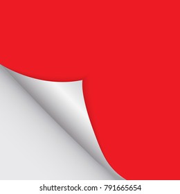 Pattern of bent corner for free filling of red color. Vector Illustration. EPS10