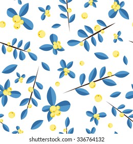 Pattern with berries. Background with rowan. Autumn background. Flower pattern