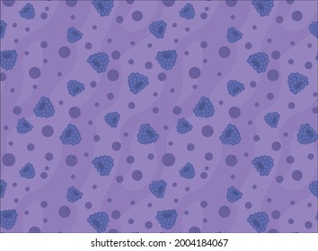 A pattern with berries. The berry pattern is purple. For design, printing on fabric, creating labels, postcards, gift packages.  Vector illustration.