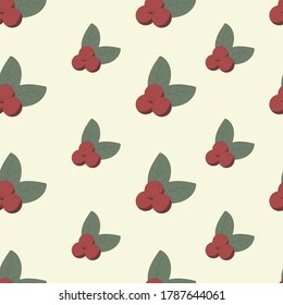 Muster mit Beeren, Longonbeeren oder Cranbeeren