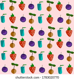 pattern with berries. print with forest berries for fabric. background for the poster.