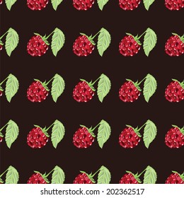 pattern berry mix of  raspberry with leaves
