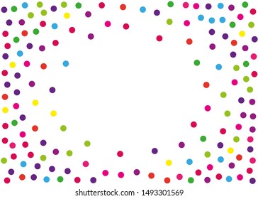 Pattern with big color round glitter, confetti. Random, chaotic polka dot. Bright background  for party invites, wedding, cards, phone Wallpapers. Vector illustration. 