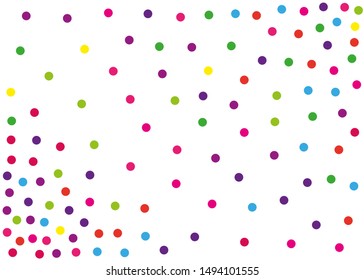 Pattern with big color round glitter, confetti. Random, chaotic polka dot. Bright background  for party invites, wedding, cards, phone Wallpapers. Vector illustration. 
