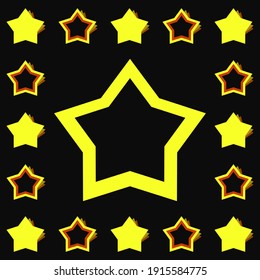 Pattern big star. Vector stars yellow color pattern.