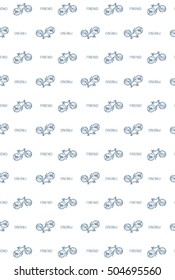 pattern bike bicycle cycling retro background. vector wallpaper textiles kids