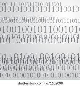 pattern with binary code having black digits and white background