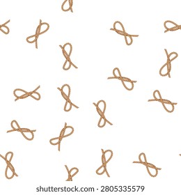 pattern binding rope knot cartoon. secure tension, strength cordage, sailor climbing binding rope knot sign vector