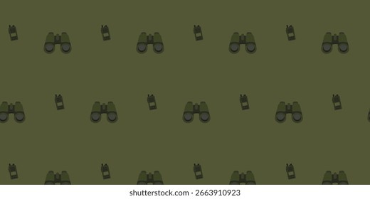Pattern of binoculars on a green background