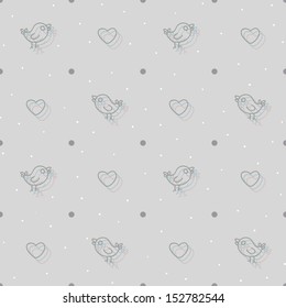 Pattern: bird and heart