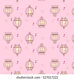 pattern with birdcages.