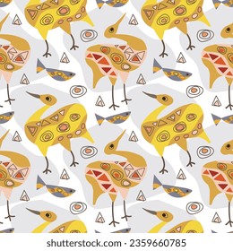 A pattern and birds