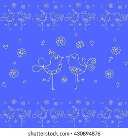 pattern with birds , friendship, love