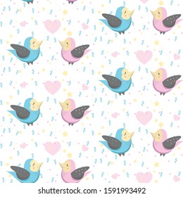 Pattern Birds Love Wrapping Valentine 