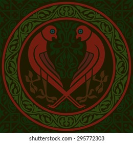 Pattern with birds of prey. Vector seamless illustration
