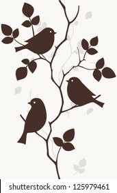 Pattern with birds seamless