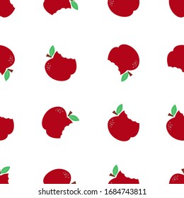 Pattern of a bitten apple. Healthy food background. Modular image to edit.