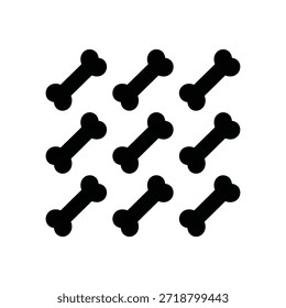 A pattern of black bone shapes arranged in a grid formation
