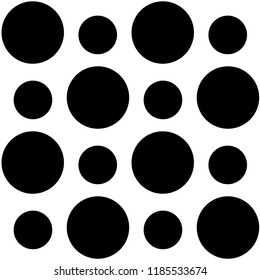 pattern with black circles. Fibonacci ratio between dimensions of circles is 144: 89(golden number).