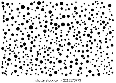 pattern of black dots of different sizes on a white background