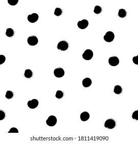 Pattern with black dots on white background. Vector modern illustration