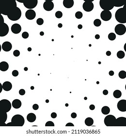 Pattern of black dots and polka dots on a white background. semitones