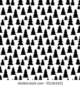 pattern of black firs on a white background