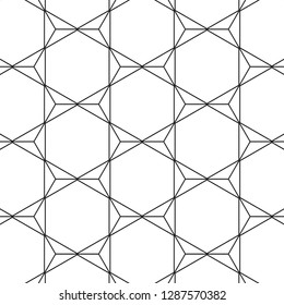 Pattern black geometric of hexagons on white background. pattern is on swatches panel.
