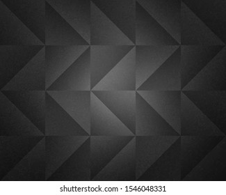 Pattern of black geometric texture background. Dark color. Grunge texture. Empty background with spotlight. Vector illustration. 