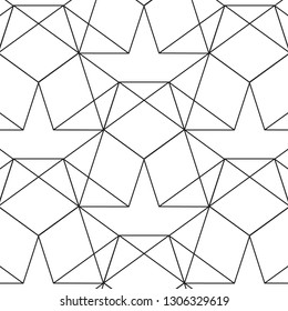 Pattern black geometry of pentagon background.