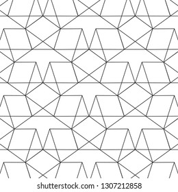 Pattern black geometry of pentagon background.