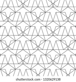 Pattern black geometry of pentagon background.