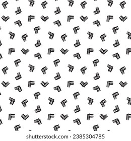 Pattern black heart sketch on a transparent background, black geometric element drawn by hand. Modern abstract design for print and textile