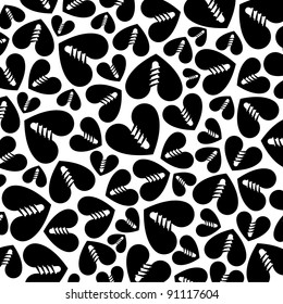 pattern of black hearts on white