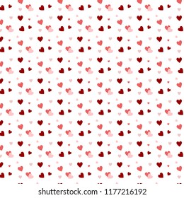 Pattern black hearts Vector illustration. Simbol love and Valentine's Day background. red pink heart on white background