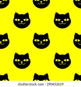 Pattern with black kitties