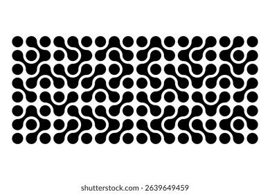 Pattern of black metaballs isolated on white background. Geometric shapes. Vector illustration.