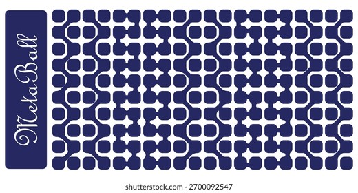 Pattern of black metaballs isolated on white background. Modern geometric shapes of liquid connected drops. Vector illustration.