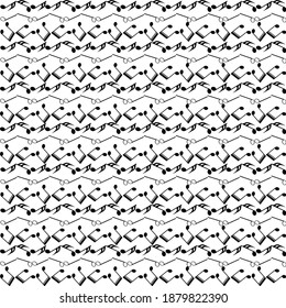 pattern of black musical notes for wrapping paper