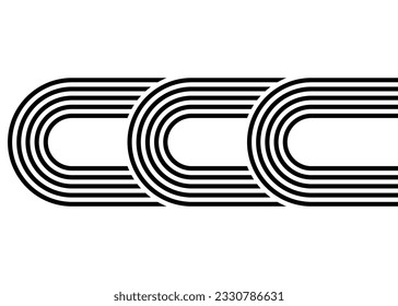 Pattern of black parallel lines on a white background in retro style. Trendy vector background.