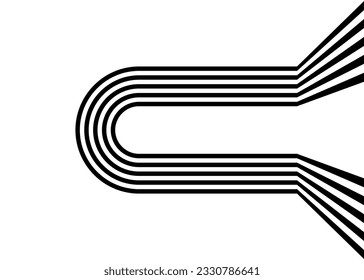 Pattern of black parallel lines on a white background in retro style. Sports vector background.