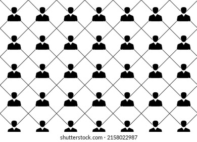 Patrón con icono de personas negras. Ilustración vectorial aislada archivo EPS 10.