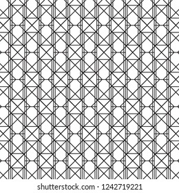 Pattern black rectangles, square and lines on white background.