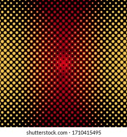 Muster für schwarze, rote und goldene Geschenkverpackung - Psychedelischer abstrakter Hintergrund mit rundem Muster.